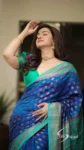 royal-blue-firozi-colour-combination-pure-soft-semi-silk-saree 4