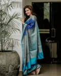 royal-blue-firozi-colour-combination-pure-soft-semi-silk-saree 4