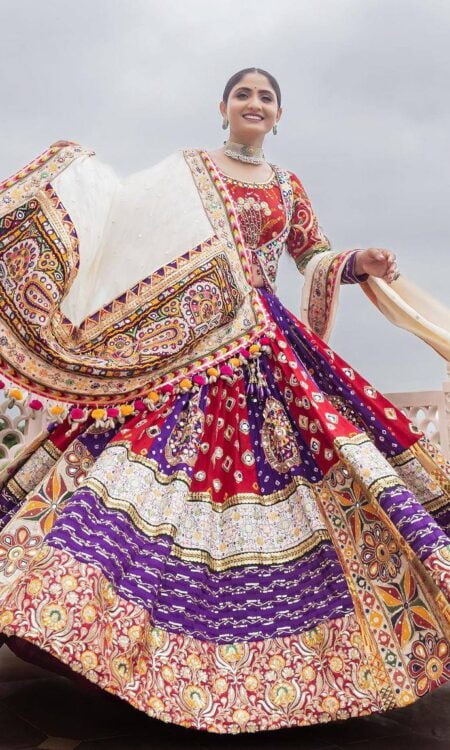 Exquisite Printed Lehenga Choli Set in Heavy Muslin Cotton