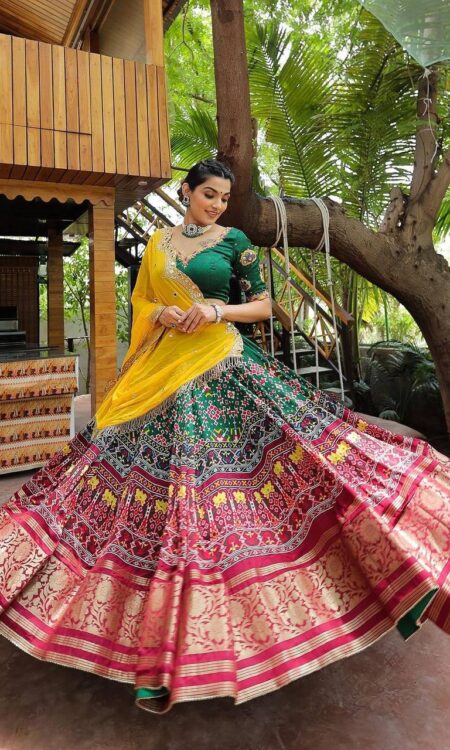 Exquisite Multi-Coloured Printed Lehenga Choli Set in Heavy Muslin Cotton with Dupatta